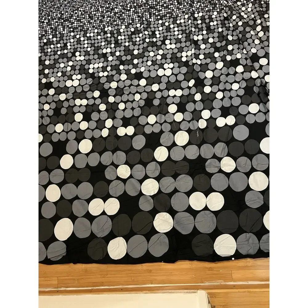 Vintage IKEA SMORBOLL Duvet Cover Full size Black Gray Polka Dots New NWOP